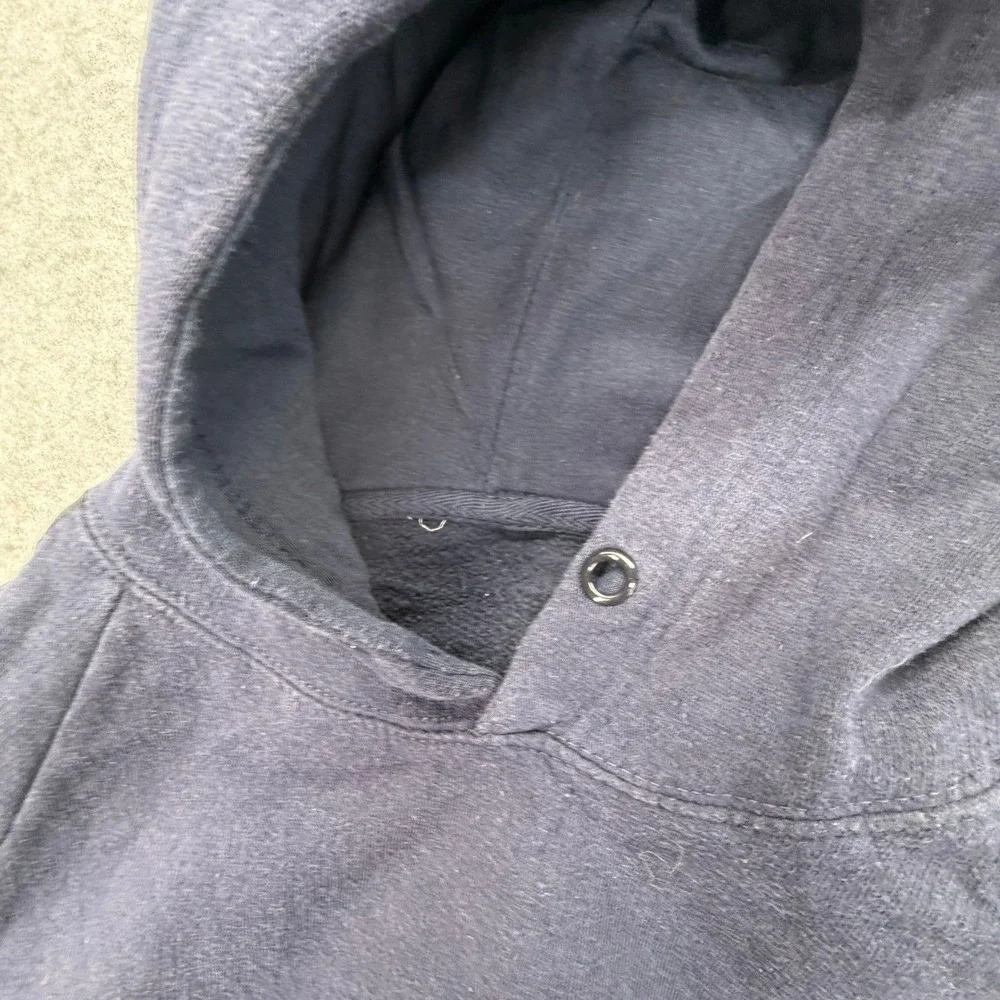 The North Face Navy Blue Logo Tape Sleeve Hoodie Mens Medium‎ Fleece Sweatshirt